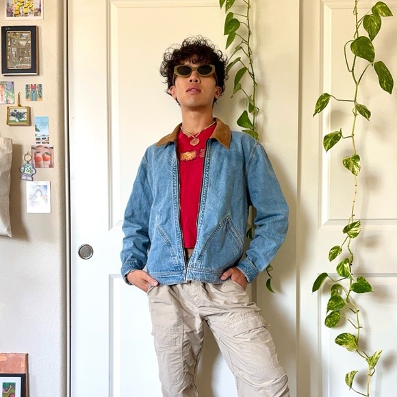 Men’s Sun + Stone Denim Trucker Jacket - Picture 1 of 6